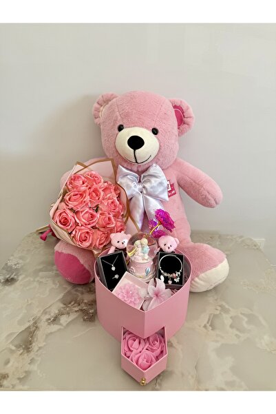 AYIEVRENİ Full Pembe Aşk Evreni - Sevgiliye Romantik Hediye Kutusu | Kar Küre...