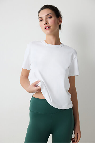 Penti Bílé tričko z prémiové bavlny Crew Neck