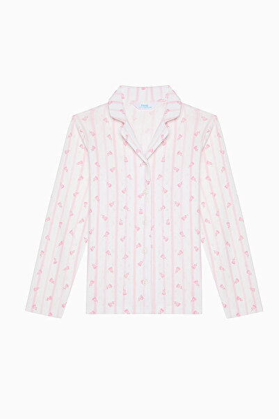 Penti Kız Çocuk Roses Gömlek Kırık Beyaz Pijama Takımı