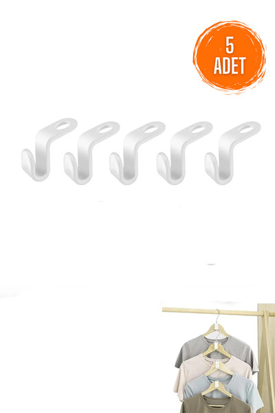 Ganjem Askı Çoğaltıcı Kanca 5 Adet Gömlek Elbise Tişört Etek Kıyafet Düzenlem...