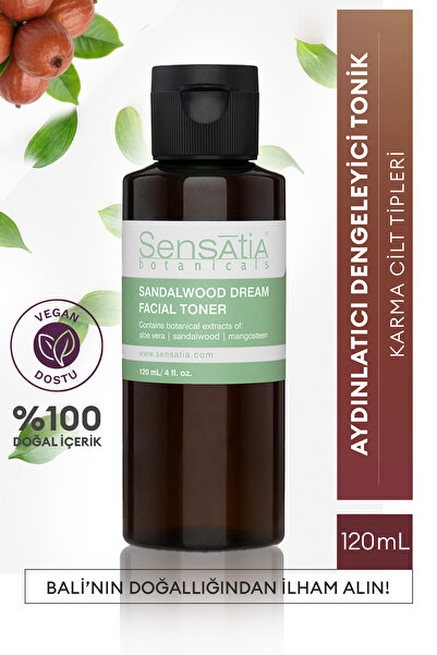 Sensatia Botanicals Yağlı ve Karma Ciltler için Alkolsüz Beyazlatıcı Doğal Yü...