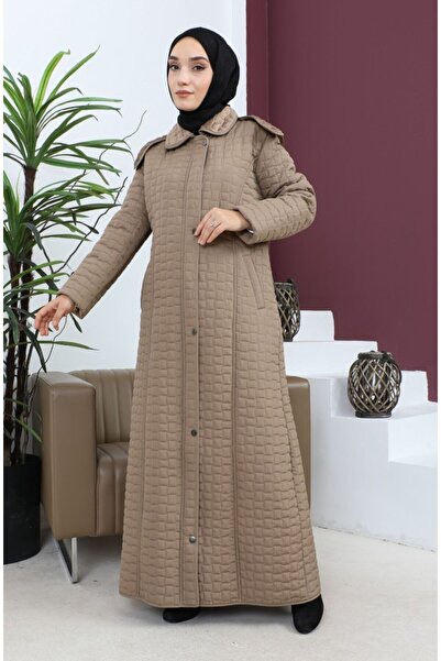 Genel Markalar GİYİM BÜYÜK BEDEN ANNE KAPİTONE KIŞLIK UZUN MANTO