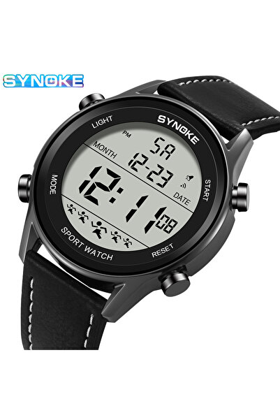 Choice ساعة SYNOKE سوداء للرجال للرياضة الخارجية متعددة الوظائف ومقاومة للماء...