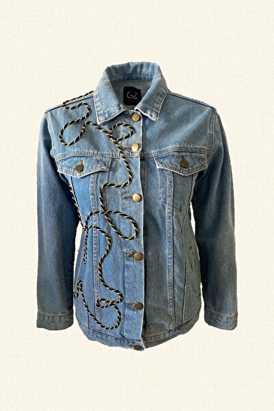 GZ Design Manzara Sırt Detaylı Açık Renk Jean Ceket MSDDC