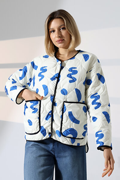 DİVİSTA Γυναικείο καπιτονέ παλτό με στάμπα