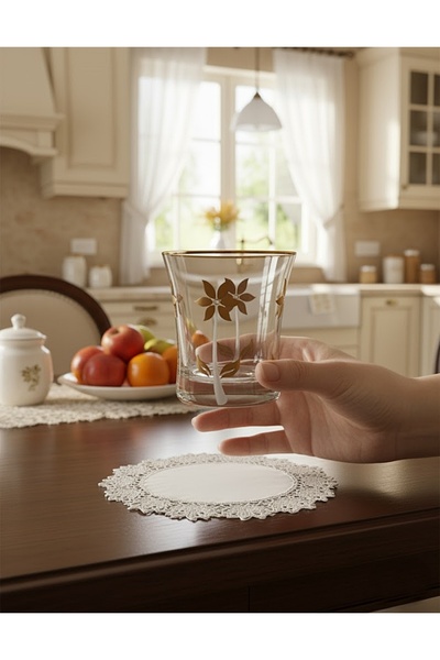 Paşabahçe Azur Su Bardağı 6’lı – Gümüş Dekorlu Model – 240 cc Elegan Su/Meşru...