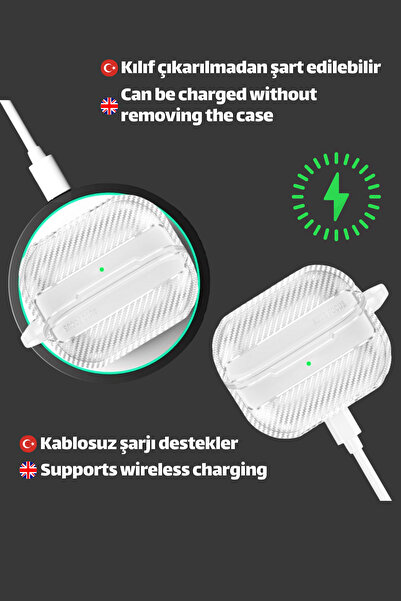 EWEC Samsung Galaxy Buds3, Buds3 Pro ve Buds3 FE Uyumlu Karbon Fiber Hybrid Polymer Tech Kulaklık Kılıfı