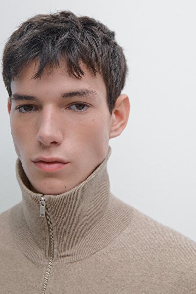 Massimo Dutti Fermuarlı dik yaka hırka