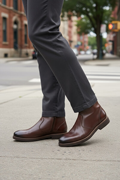 şık kundura Hakiki Iç Dış Deri Hakiki Kauçuk Erkek Bot (36,37,38,39,40,41,42,43,44,45,46,47,48)numara