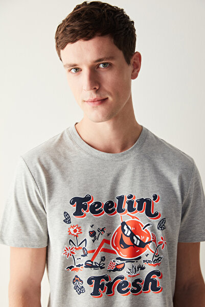Penti Fresh Şortlu Gri Melanj Pijama Takımı