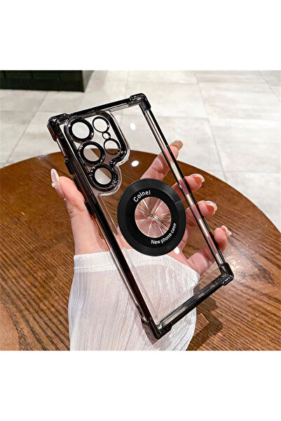 Choice جراب فاخر مطلي بماج سيف أسود اللون لهواتف سامسونج S24 ألترا، متوافق مع S25 إيدج، S24 ألترا، S23 FE، S22 بلس، S21 2