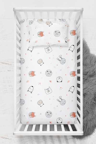 Wheeppo طقم ملاءات جاهزة من القطن 100% - سرير سفاري بارك 70x120 35x45