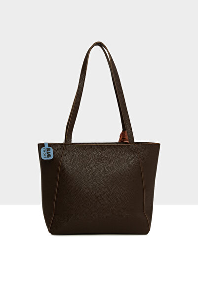 Bagmori Brown Women's Three Compartment Shawl Tote Bag M000008659