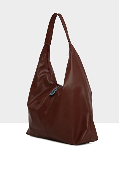 Bagmori Claret Red Women's Soft Textured Oval Maxi Size Shoulder Bag M000008651