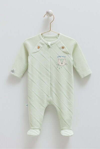 Caramell Good Baby Front Zippered Jumpsuit Green