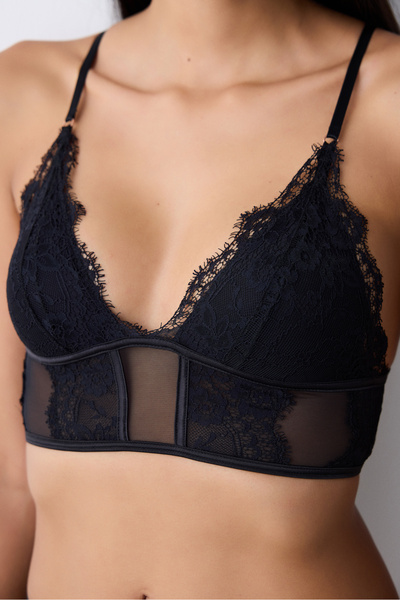 Penti Triangle Longline Black Bra