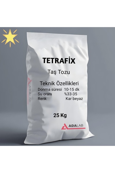 Adalab 25 Kg TETRAFİX (Type 3) Kar Beyaz Taş Tozu, Ultra Sert Saksı Mumluk Bi...