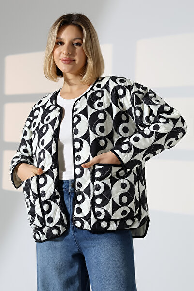 DİVİSTA Kadın Baskılı Kapitone Mont