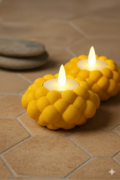 Yellow Candle Holder 2 Pieces
