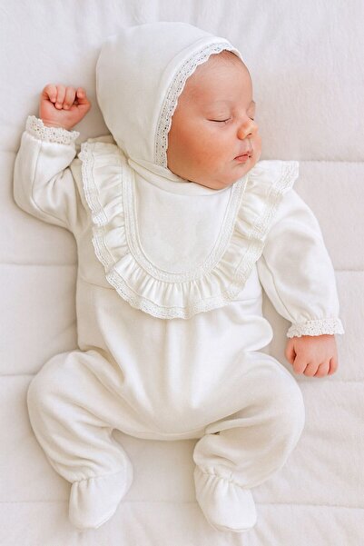 Hobidik طقم بذلة خروج للأطفال من المستشفى من القطن الممشط بالدانتيل