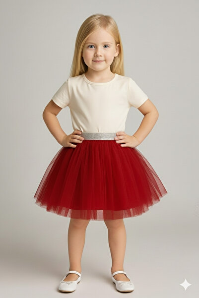 Şenkız Girl's Tutu Skirt Birthday 23 April 29 October 19 May Party Tulle Skirt