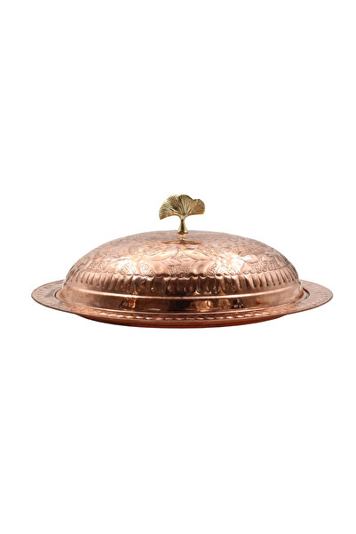 ANTEPSEPETİ Copper Engraved Oval Sahan (41 cm)
