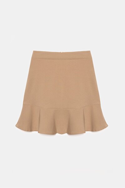 Saade Mink Women's A-Line Regular Waist Flared Woven Mini Skirt