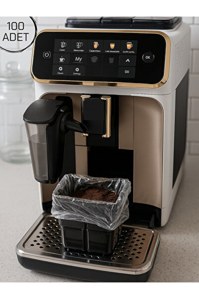 Shal&Shal 100 Pieces Coffee Machine Grounds Container Bags (17cm X 25cm) (Recycled Waste)