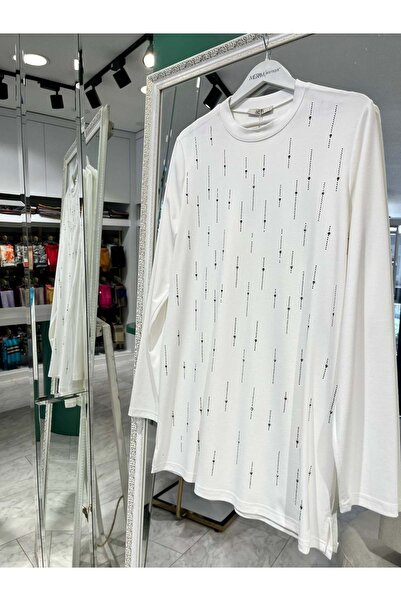 MERAM BUTİK Adn Stone Tunic 302 - White - 1