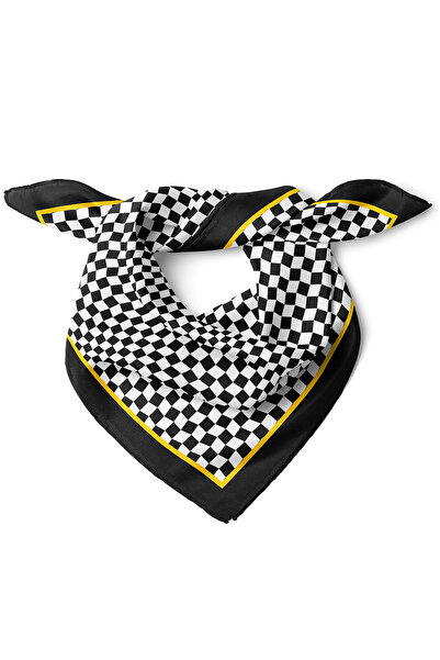 nehir eşarp Minimal Kare Desen Fular Bandana 50x50 Cm