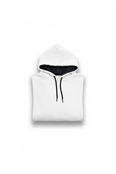 QUOS Unisex Unprinted Kangaroo Pocket Hooded 3 Thread Sweatshirt