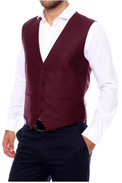 Efor Y 102 Slim Fit Klasik Bordo Yelek