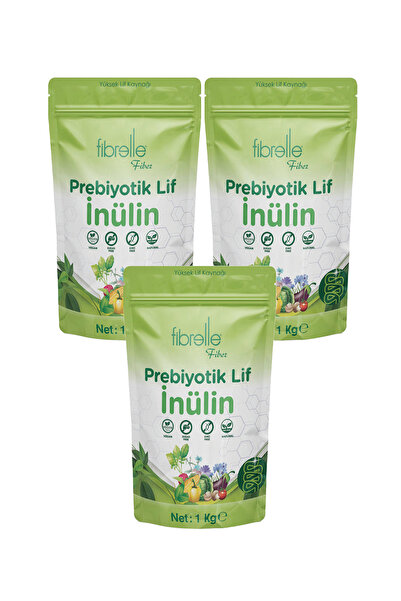 Fibrelle İnülin Prebiyotik Lif Hindibağ 1 Kg 3 Paket
