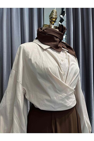 MERAM BUTİK Adn Linen Shirt - Beige - 3