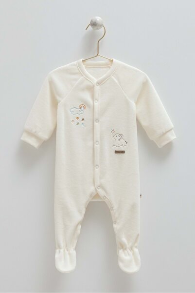 Caramell Star Point Corduroy Velvet Jumpsuit Ecru