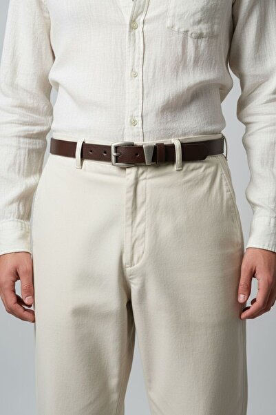 Gesa Bărbați 100% piele naturală, catifea subțire, catifea, curea maro amară ...