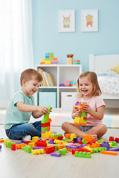 hak-iş oyuncak 56 Parça Renkli Eğitici Blok Seti – Eğlenceli ve Geliştirici Y...