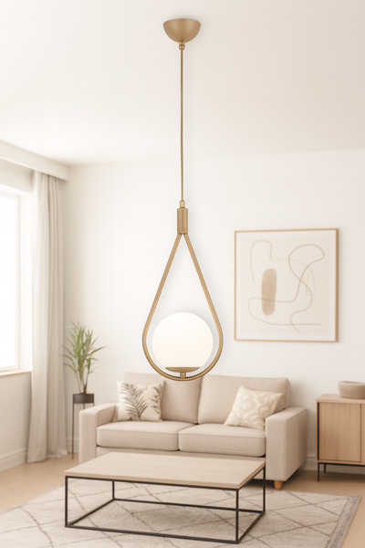 VENON Damla Tekli Sarkıt Tekli Avize Damla Model Modern Glop Camlı Yatak Odas...