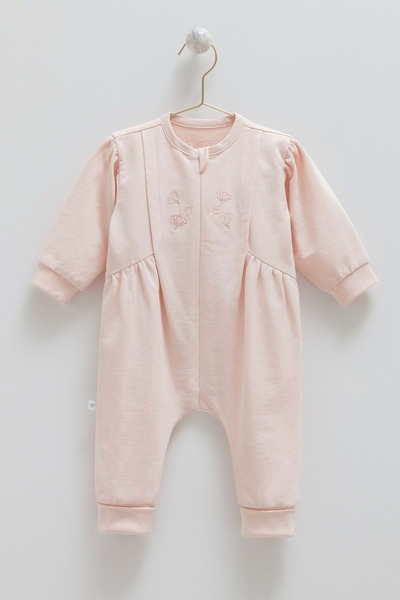 Caramell Petite Baby Zippered Jumpsuit Pink