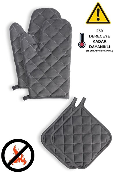 sevilya Yanmaz Ve Isıya Dayanıklı Fırın Eldiveni Ve Tutacak (2 ELDİVEN, 2 TUT...