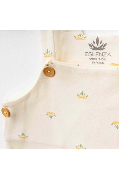 ESLENZA Flowered Strap Short Salopet Ecru