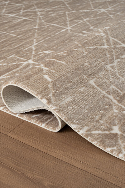 Karmen Halı Jade JD012B Bej Halı Modern Geometrik Desenli Triko Akrilik Pamuk...