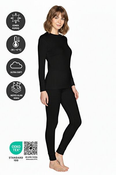 THERMOFORM Νέο Σετ Γυναικείων Θερμικών Εσωρούχων ΜΑΥΡΟ