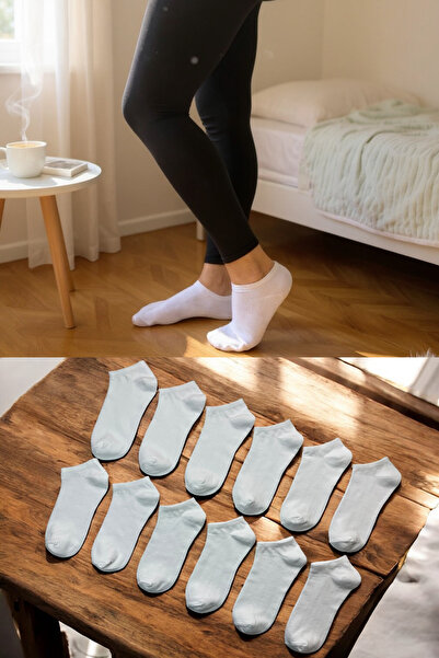 KAYSSOCK Комплект от 12 чифта бели памучни чорапи за жени и мъже, дишащи и уд...