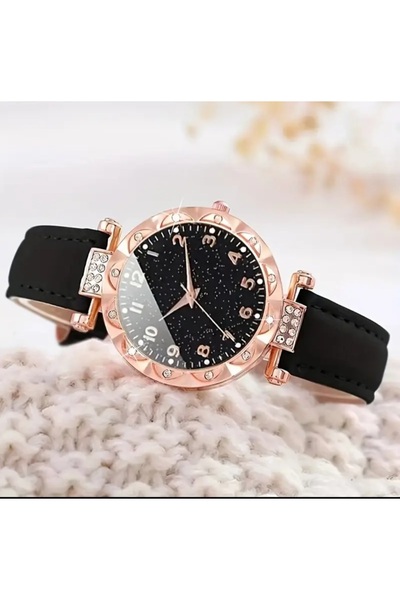 İMREN AKSESUAR Rose Gold Plated Crystal Stone Watch Gift Set for Lover, Mother