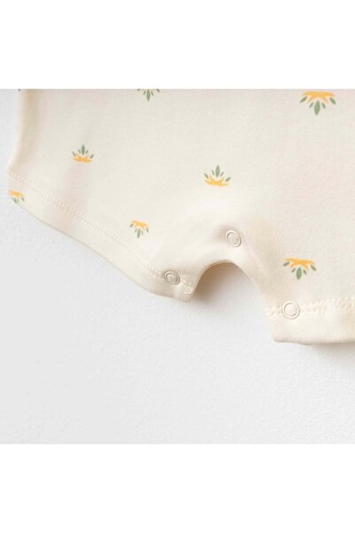 ESLENZA Flowered Strap Short Salopet Ecru