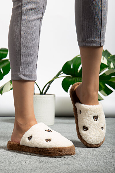 Jackers Παντόφλες με μοτίβο αρκουδάκι με φτερά, αφράτες βελούδινες χειμερινές παντόφλες για επισκέπτες στο σπίτι