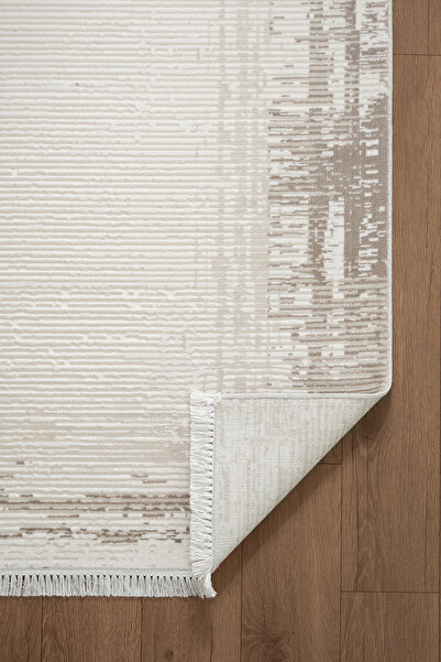 Karmen Halı Etro ET007G Gri Modern Çerçeveli Desen Parlak Ağır Yüksek Sıklıkta Salon Halısı İpek Serisi