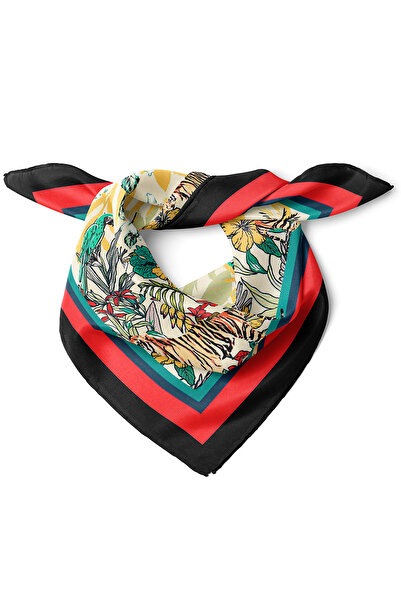 nehir eşarp Tropikal Vahşi Desen Fular Bandana 50x50 Cm