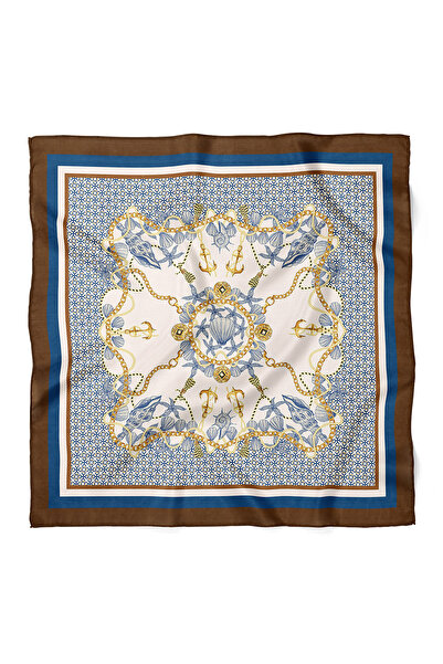 nehir eşarp Marine Desen Fular Bandana 70x70 Cm